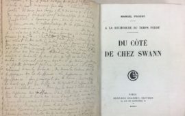 Appel au don pour l’acquisition de l’original Du côté de chez Swan avec une lettre-dédicace inédite de Marcel Proust
